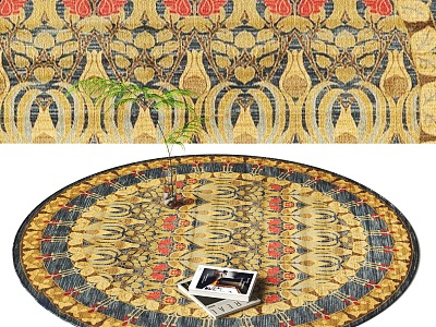 European Round Carpet 3d model