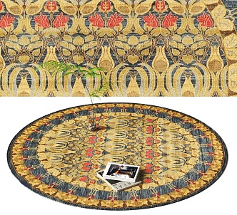 European Round Carpet 3d model