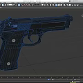 Classic Black Beretta 9x19 Pistol With Textured Grip And Metal Components