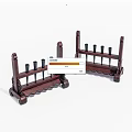 Two Brown Wooden Tool Holders With Black Pegs And Scalloped Base