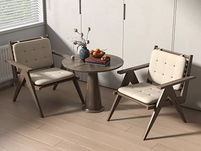 Quiet Ancient Leisure Tables and Chairs Negotiation Tables and Chairs Leisure Chairs Vase Ornaments 3d model