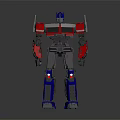 Transformers Robot Model Featuring Red Blue Gray Colors And Mechanical Standing Structure