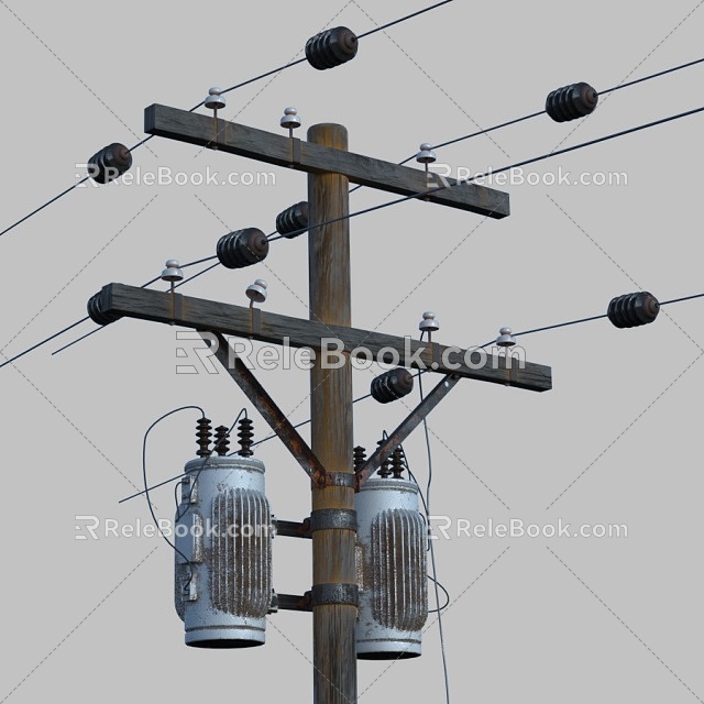 telephone pole 3d model