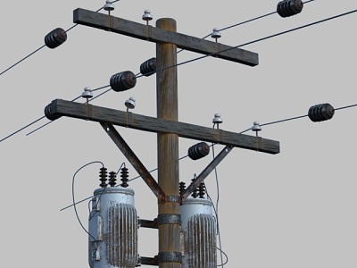 telephone pole 3d model