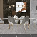 Light Luxury Dining Table and Chair Combination Dining Table and Chair 3d model