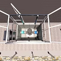 Industrial Safety Enclosure Equipment With Metal Fence And Concrete Base For Operator Inspection