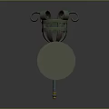 Metallic Decorative Object With Handheld Design Curled Ornaments And Horn Shaped Base