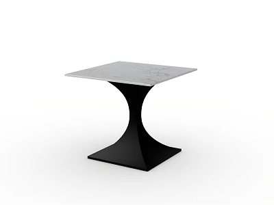 Modern Side Table With Marble Top And Black Elegant Base For Living Room 3d model