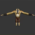 Cartoon Monkey Game Movie Character With Yellow Fur White Face Red Pants Standing Arms Outstretched
