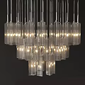 Elegant Modern Crystal Chandelier With Transparent Elements Warm Lights And Layered Design