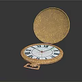 Open Golden Pocket Watch With Intricate Engravings White Dial Roman Numerals And Hands