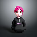 Child With Pink Hair Wearing Black Hoodie Featuring Pink Butterfly Design And Baby Wings Text