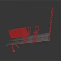 Metal Platform Structure With Hanging Chain Cage And Support Brackets