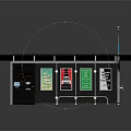 Modern Bus Shelter Design With Light Advertising Panels Information Screen And Seating