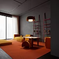 Modern Kids Room With Two Single Beds Wooden Headboards Gray Bedding And Built In Lighting