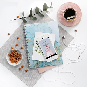 Modern Laptop Decorations Mobile Phone Earphone Coffee 3d model