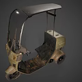 Electric Commercial Mobility Scooter With Canopy Windshield And Seats For Business Use