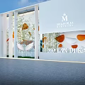 Modern Luxury MOLAN DI KA Storefront With White Facade Bamboo Orange Shapes And White Wings