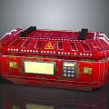 Red Multipurpose Storage Container With Warning Sign Display Screen And Control Buttons