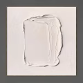Abstract White Textured Painting On Canvas With Thick Brushstrokes And Frame
