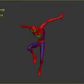 Spider Man 3D Model in Dynamic Action Pose with Red and Blue Costume