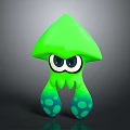 Cute Green Octopus Stuffed Toy with Big Eyes and Blue Green Polka Dot Feet