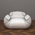 Single Sofa Large Sofa Shaped Sofa Fabric Lazy Sofa Bedroom Living Room Casual Sofa 3d model