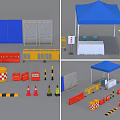 Essential Road Facilities For Construction Sites Including Barriers Cones Guardrails And Tents