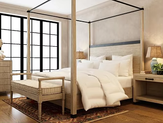 Double bed 3d model