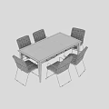 Rustic Wooden Dining Table Set With Brown Leather Chairs And Metal Legs