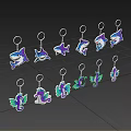 Cute Shark And Seahorse Shaped Keychains With Colorful Designs For Gifts