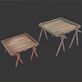 Wooden Folding Tables Set With Foldable Legs For Outdoor And Camping Use