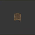 Classic Wooden Reclining Lounge Chair With Intricate Lattice Design And Smooth Rolling Wheels