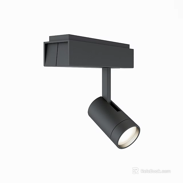 Modern Black Adjustable Track Spotlight With LED Lighting For Home Interior 3d model