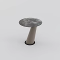Modern Round Coffee Table With Marble Texture Top And Conical Gray Base 3d model