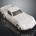 White Classic Sports Car Model With Sleek Body And Shiny Reflective Surface