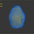 Fresh Yellow Pear With Brown Spots On Dark Shiny Background