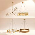 Stylish Modern Gold Chandeliers With Geometric Cylindrical And Circular Hanging Designs