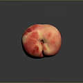 Fresh Ripe Peach With Juicy Red And Pink Smooth Skin On Black Background