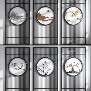 New Chinese-style partition screen partition combination 3d model