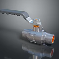 Silver Metal Ball Valve Featuring Handle And Orange Components With Reflective Surface