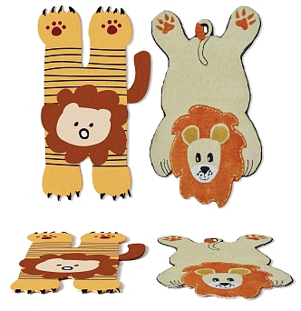 Children's carpet animal shape 3d model