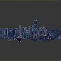 3D City Model Display With Detailed Skyscrapers And Modern Urban Buildings