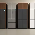Four Modern Stylish Refrigerators With Wooden And Solid Color Panel Designs