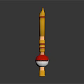 Poké Ball Toy Model With Yellow Stick And Red White Design