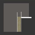 Modern Staircase Design With White Steps Yellow Handrail Gray Wall And Reflective Floor