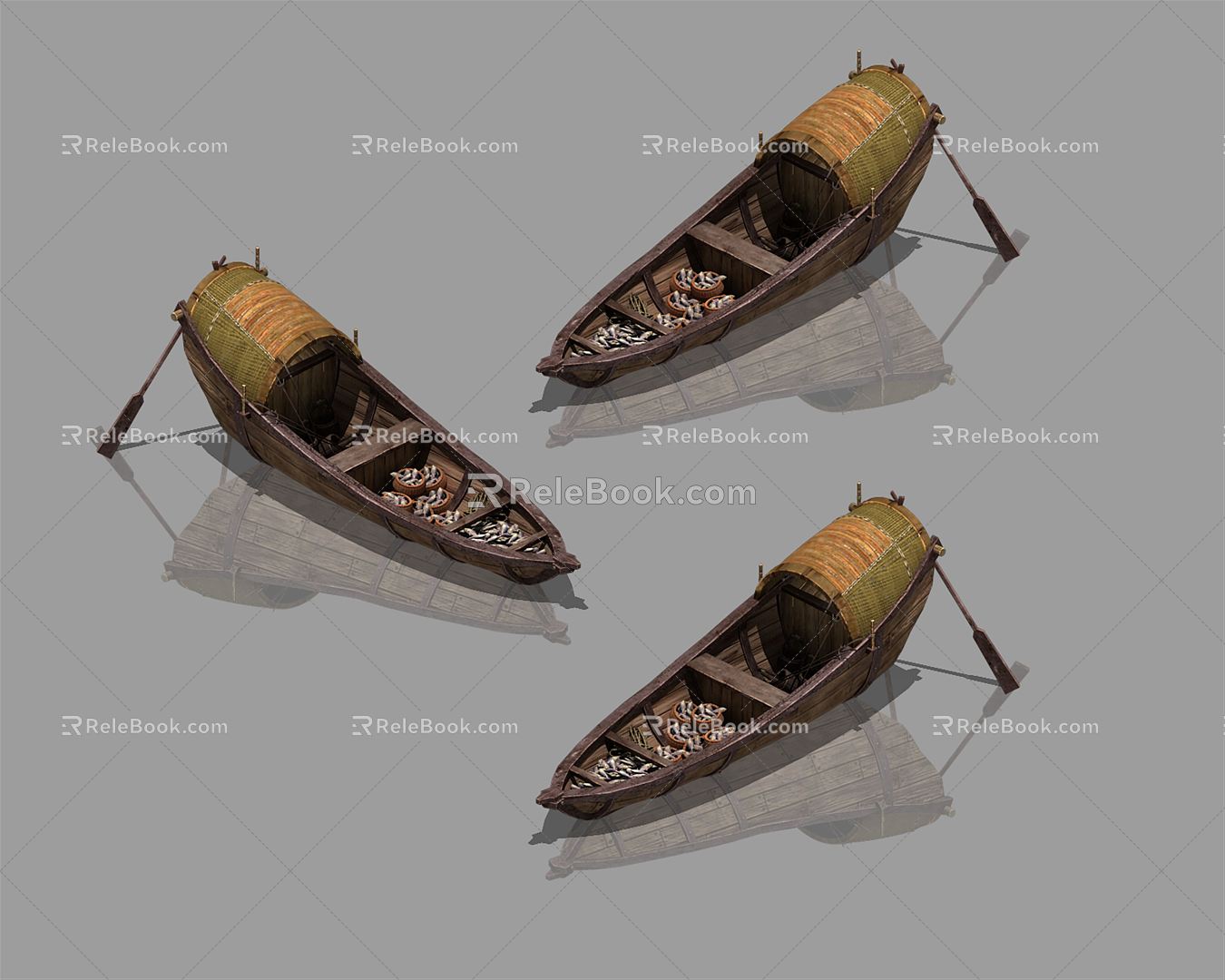 Chinese Wooden Boat Cargo Boat Small Boat Big Boat Fishing Boat Dock Sail 3d model