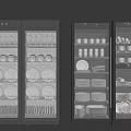 Black Commercial Equipment Dish Sterilization Cabinets With Neatly Arranged Dish Storage