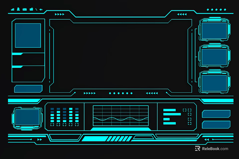 Sci Fi Themed Gadget Interface With Neon Panels 3d model 