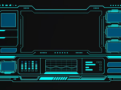 Sci Fi Themed Gadget Interface With Neon Panels 3d model